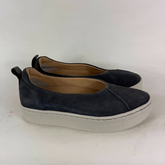 Naked Feet Regime Platform Flats Women's 8.5 Black Faux Leather Slip-On Comfort - Picture 2 of 10